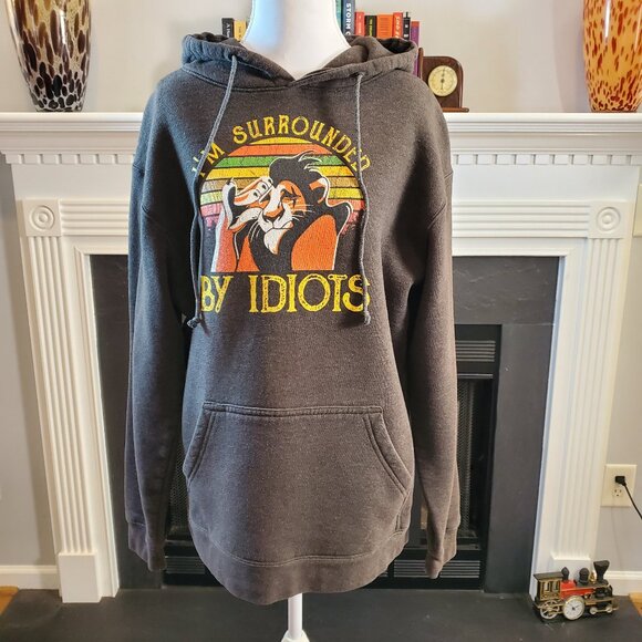 Other - Disney Lion King Scar Hoodie “Surrounded by Idiots” Charcoal Gray Unisex